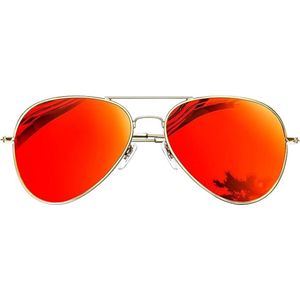 Zonnebril Heren Dames Klassiek, Gepolariseerde Bril Mode Vintage Spiegel Oranje Zonnebril UV400-bescherming
