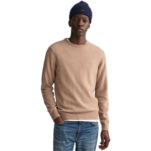 GANT - Superfine Lambswool - Trui - Dk. Sand Melange - Wool 100%