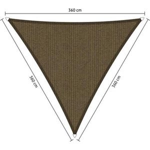 Shadow Comfort® Gelijkzijdige driehoek schaduwdoek - UV Bestendig - Zonnedoek - 360 x 360 x 360 CM - Japans Brown