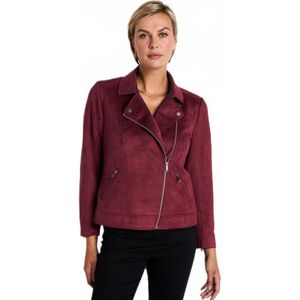 Suède jas met korte rits