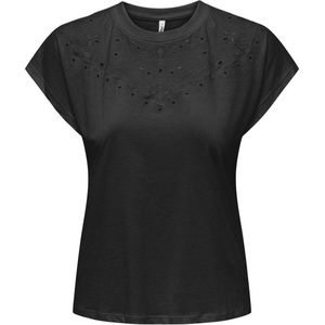 Only T-shirt Onlsaga S/s Capsleeve Top Jrs 15324881 Black/tekla Artw Dames Maat - M