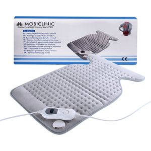 Mobiclinic - Elektrische Warmtekussen voor nek - Schouder en rug - 62x43 cm - 3 warmtestanden - Automatische uitschakeling