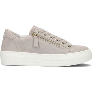 Gabor - Comfort - Lage Sneaker - Beige - Suède met Gouden Accenten