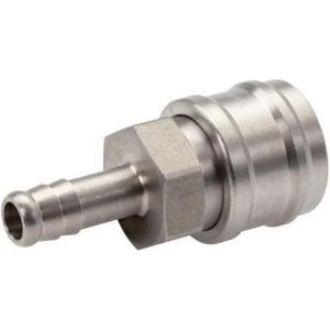 RVS DN 7.2 (Euro) Luchtkoppeling Snelkoppeling 8 mm Slangpilaar Double Shut-Off - CLS7-H-S-SV-8