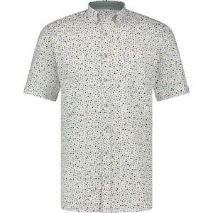 State of Art - Short Sleeve Overhemd Print Groen - Heren - Maat M - Regular-fit