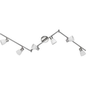 LED Plafondspot - Torna Caru - 18W - G9 Fitting - Warm Wit 3000K - 6-lichts - Dimbaar - Rechthoek - Mat Nikkel - Aluminium