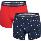 Happy Shorts 2-Pack Kerst Boxershorts Heren Christmas Stuff - Maat XXL