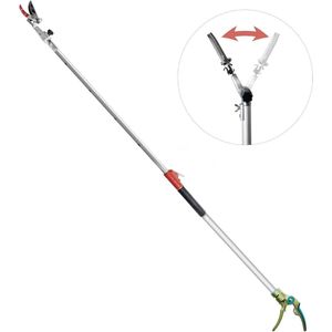 Snoeischaar - Heggenschaar - Tuingereedschap - Boomtak Snijder - Lang Bereik - Lichtgewicht en Sterk - Boom en Fruitplukker - Aluminium Handvat - voor Tuinieren - 111.7 x 11.7 x 2 cm - Zilver