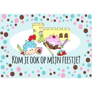 Ridder uitnodigingen - kinderfeestje - uitnodigingskaartjes Ridder - 8 stuks