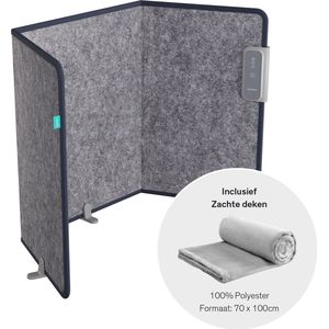 Sinji Elektrische Kachel – Infrarood Verwarmingspaneel – Heater – Opvouwbaar & Verplaatsbaar – Incl. Deken – 195W – Blauw