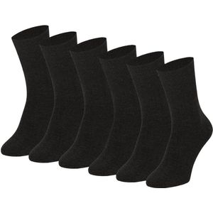 Marco Rossi - Diabetes Sokken - Niet Knellende Naadloze Sokken - 6 paar - Antraciet - Maat 35-38 - Modal Antipress Sokken - Medische Sokken - Sokken Zonder Elastiek