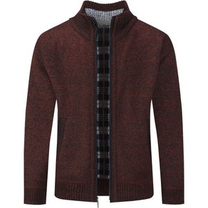 Allthemen Heren Opstaande Kraag Cardigan - Rits Warme Effen Trui - XL