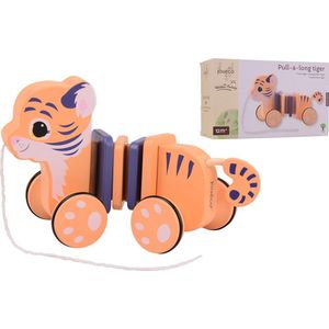Jouéco Trektijger The Wildies Family Junior 23 Cm Hout Oranje