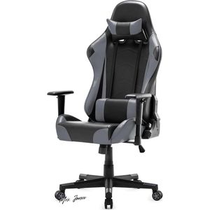 Mrs. Jones Ergonomische Gaming Stoel met Verstelbare Rugleuning en Armen Grijs 52 * 54 * 14 .