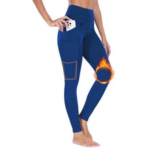 Dames Thermo Wandel Leggings Hoge Taille Fleece Gevoerd Waterdicht Slim Fit Sportbroek