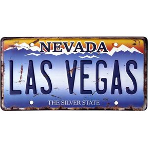 Signs-USA - Souvenir kentekenplaat nummerbord Amerika - verweerd - 30,5 x 15,3 cm - Las Vegas - Nevada