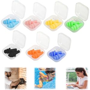 7 paar oordopjes - geluiddempende oordopjes - waterdichte zwemoordopjes - geluidsisolerende oordopjes voor het slapen - wasbare beschermende oordopjes - geschikt voor zwemmen, slapen, werken en sporten (multicolor - 3*5cm)