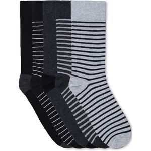 WE Fashion Heren gestreepte sokken, 5 pack