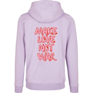 Hoodie lila XXL - Make love not war - soBAD. | Hoodie unisex | Hoodie dames | Hoodie Heren | Sweater