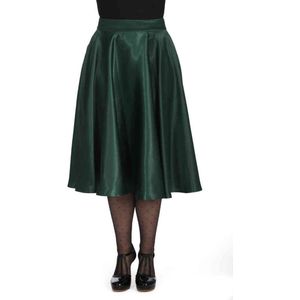 Banned - Hazel Satin Sparkle Rok - 2XL - Groen