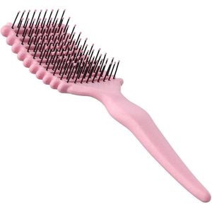 Ibenzoa® Roze krulborstel met ergonomisch ontwerp voor moeiteloos stylen en masseren