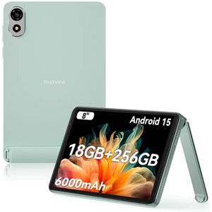 Blackview ZENO 1 Tablet - 8 inch Android 15 Tablet - 18 GB RAM+256 GB ROM(2TB TF) - T615 8-Kern KI-Chip - 4G LTE+WiFi 5G - 6000mAh - Face ID - Widevine L1 - BT5.2 - Groen