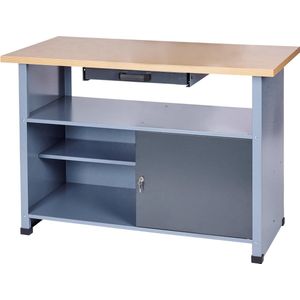 Professionele werkbank 120 x 84 x 60 cm. (BxHxD) en hangkast, wandkast, gereedschapskast van 120 x 60 x 20 cm (BxHxD)