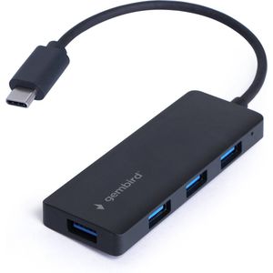 USB-C Hub - 4x USB-A - USB 3.2 Gen 1 - 0,15 Meter - Zwart