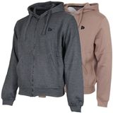 2-Pack Donnay - Sweatvest met capuchon (Bruce) - Sportvest - Heren - Charcoal-marl/Taupe-grey (727) - maat S