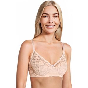 In elkaar grijpende beha met kanten beugel