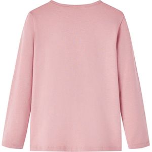 Kindershirt lange mouwen - Lichtroze - Maat 128