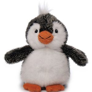 Inware pluche pinguin knuffeldier - grijs/wit - staand - 13 cm
