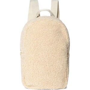 Musthav-es | Teddy tas met naam - beige - teddy backpack- kinder rugzak teddystof - gepersonaliseerd kraamkado - baby - kind - teddy tas met naam - schooltas met naam