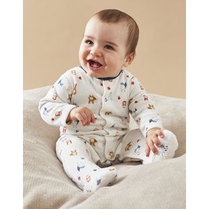 Noukie's - Pyjama - Jongen - Velour - Dieren all over - 1 maand 56