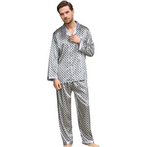 Allthemen Heren Pyjama - Drukpatroon en Elastisch Pyjamaset - L