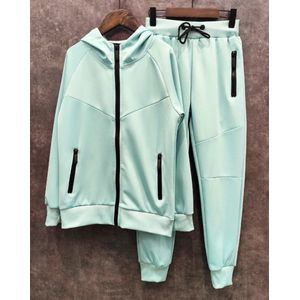 Joggingpak Kind – Vest met Capuchon + Broek – Trainingspak – Maat 110/116 – Jongens & Meisjes – Kleur Mint Groen ��– Hele Jaar Draagbaar - Topkwaliteit