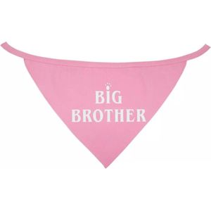 Honden bandana Big Brother roze - geboorte - zwanger - baby - genderreveal - babyshower - hond - bandana