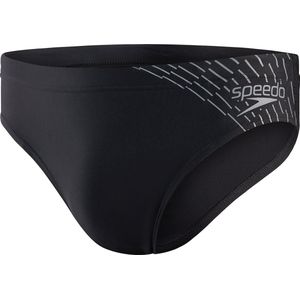 Speedo Medley Logo 7cm Brief Zwart/Grijs Heren Sportzwembroek - Maat 3