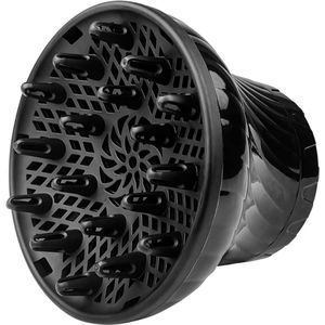 White-Label® Diffuser Opzetstuk - Krulborstel voor Fohn Universeel - Multistyler - Zwart