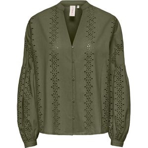 ONLY ONLNELLY LS V-NECK BUTTON TOP WVN Dames Top - Kalamata