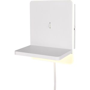 TRIO FAIRFIELD - Wandlamp - Wit mat - incl. 1x SMD 9W - USB-poort met oplaadfunctie - Dimschakelaar - Wandmontage - Niet extern dimbaar - Inductief laadstation - Geschikt voor vaste montage of stekker - USB-C-aansluiting met oplaadfunctie