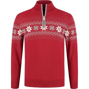 John Brilliant Noorse heren trui - fijn gebreid - Merino wol - Rood