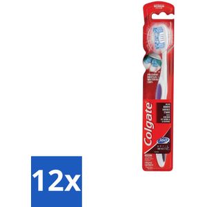 12 x Colgate - Tandenborstel - 360 Optic White Medium- Wit - 1 Tandenborstel - Tandenborstel - Tanden Bleken - Tanden Poetsen - Colgate - 360 Reiniging