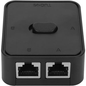CAT6 2 Poorten Gigabit Netwerkswitch Splitter Selector Hub 2 in 1 uit Netwerktoetsdruksplitterschakelaar 1 in 2 uit Stroomvrije.