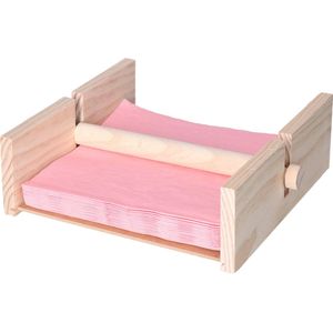 CM Servettenhouder - Vierkant - hout - naturel - 21 x 19 x 7 cm