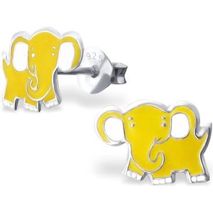 Princess Oorbellen Anoa Yellow O - Meisjes - 925 Zilver - Epoxy - Olifant - 10 x 10 mm