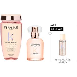 Kérastase Gloss Absolu Anti-frizz Duo + Cadeau - Shampoo 250ml & Hair Mist Haarparfum 30ml + Glaze Drops Haarolie 15ml Cadeau - Voor Lang Haar Gevoelig Voor Pluis