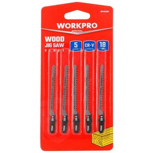 Zaagblad Workpro T101A0 Decoupeerzaag Hout (5 Stuks)