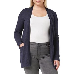 Dames lang gebreid open knit vest