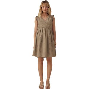 Envie de fraise - Korte Zwangerschapsjurk - Engels Borduurwerk - Mouwen met Ruches